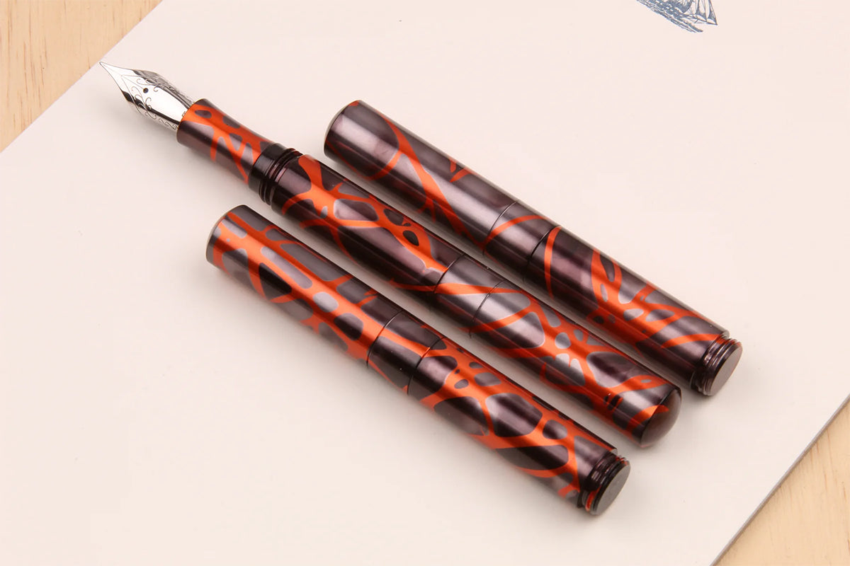 Schon DSGN Anodized Aluminum "Pocket 6" Fountain Pen Orange Smoke